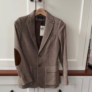 Polo by Ralph Lauren Women’s Herringbone Blazer with Suede Elbow Patches